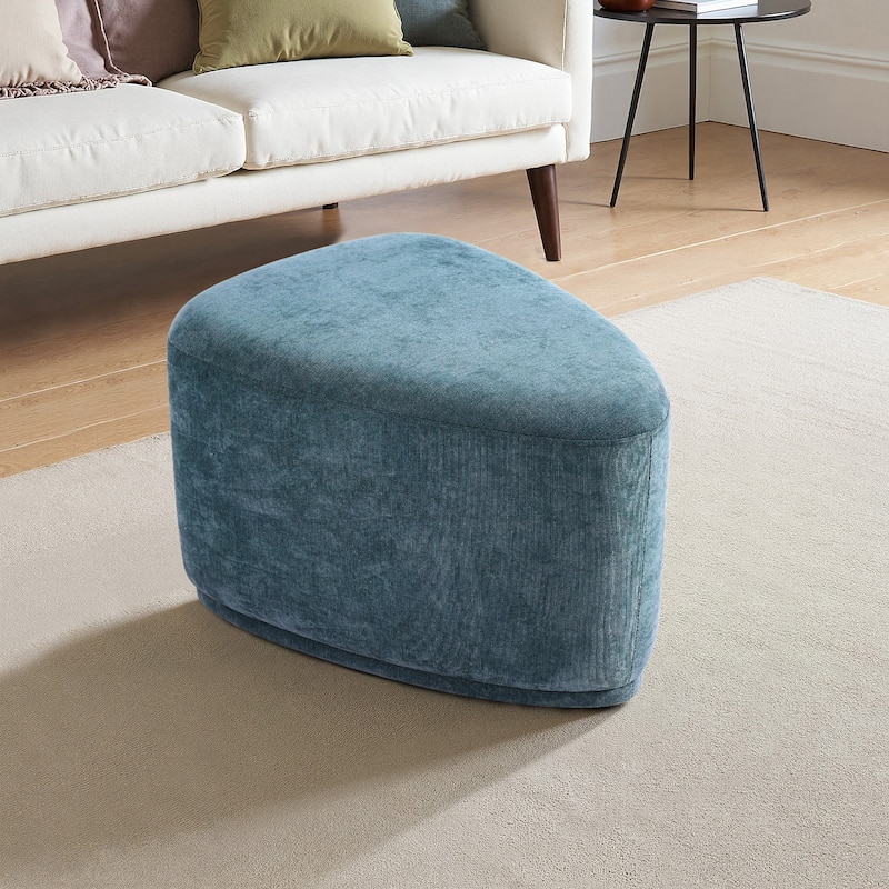 Bonnie 26"/43" W Chenille Small/ Oversized Triangular Cheese Ottoman