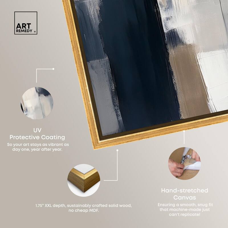 Blue and Tan Abstraction II Canvas by Art Remedy