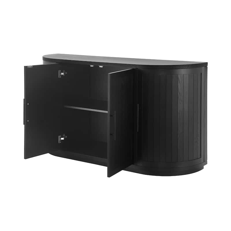 Christopher Knight Home - Elowen Modern Storage Sideboard with Four Doors and Curved Design - 57''×15.75''×32''