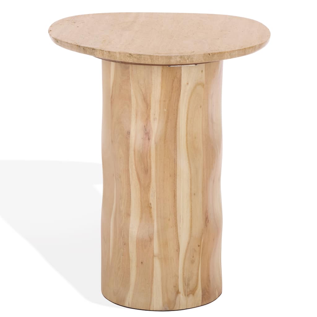 SAFAVIEH Couture Jennamira Travertine Accent Table - 18"W x 17"D x 21"H