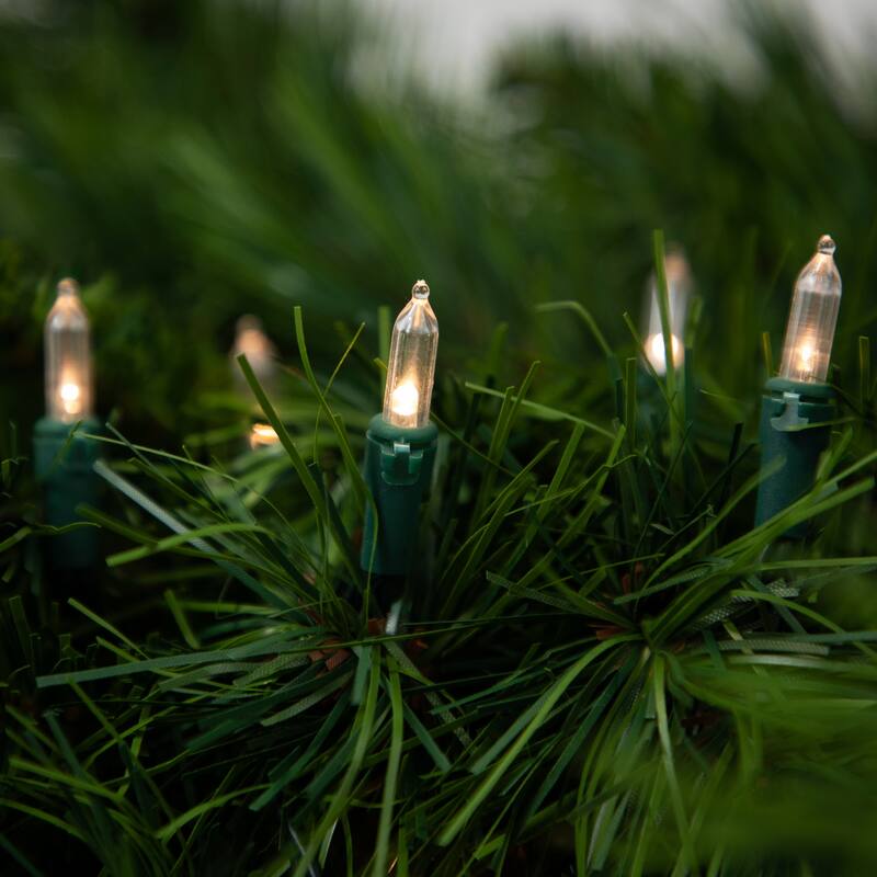 Battery Operated LED Mini Christmas Lights - Warm White - 15.75’ Green Wire - 50ct