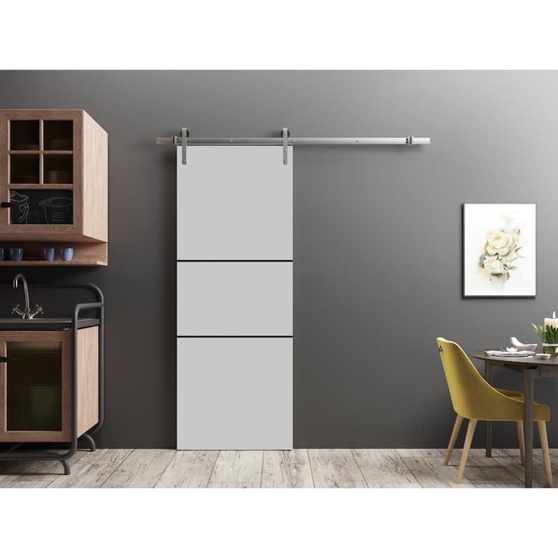 Sturdy Barn Door 36 x 80 Planum 0014 Grey Ash with 6.6FT
