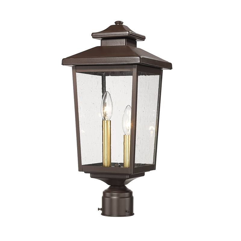 Millennium Lighting Eldrick 1 Light Outdoor Post Light with Seeded Glass Shade