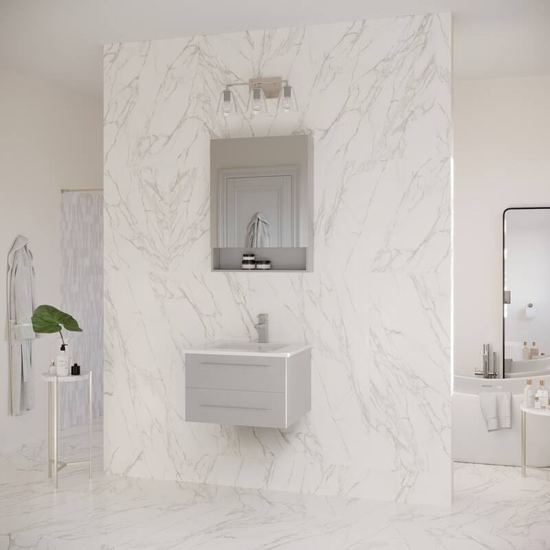 Fresca Lucera 24" Wall Mounted Single Basin Vanity Set with Cabinet,