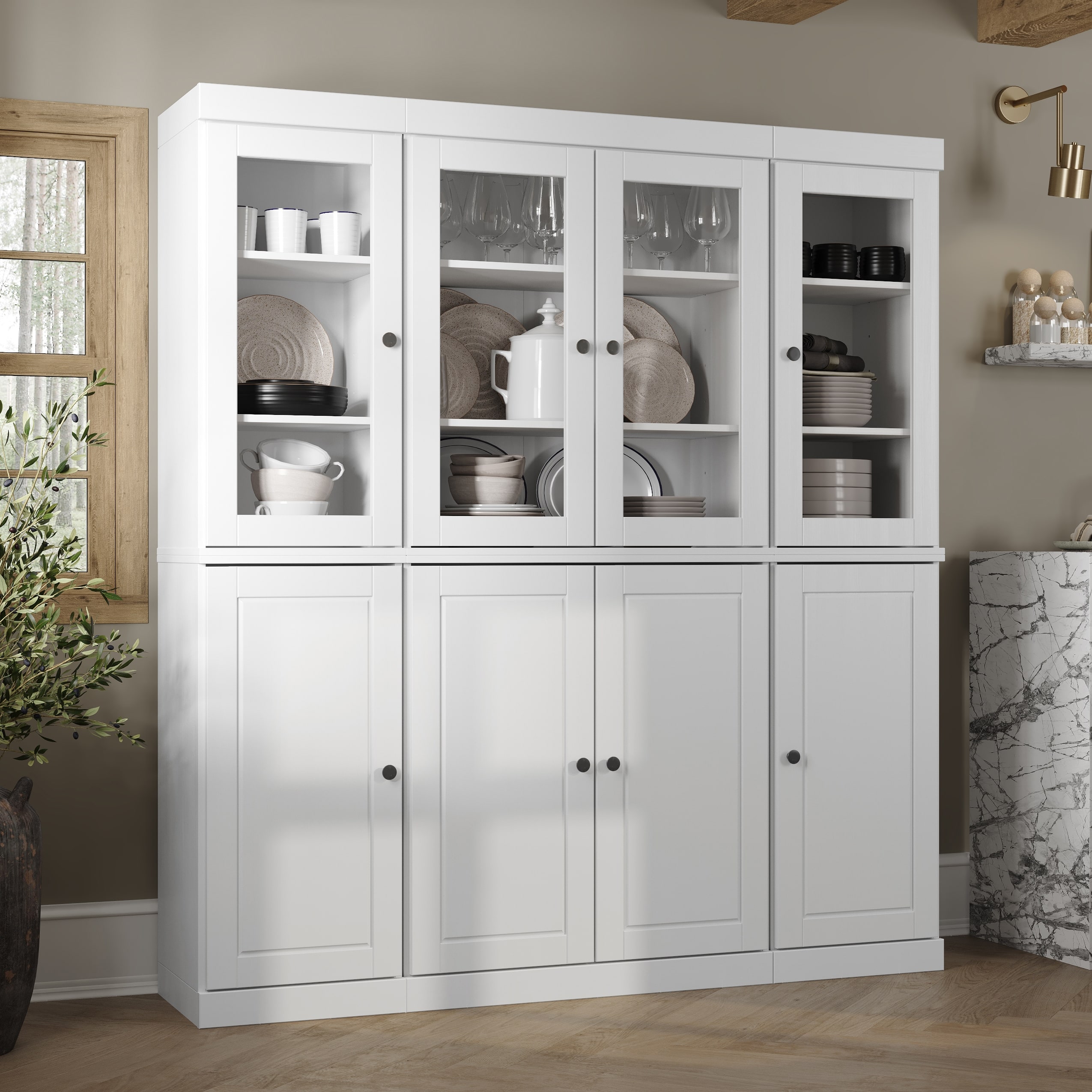 Option White - 4 Clear Glass-4 Solid