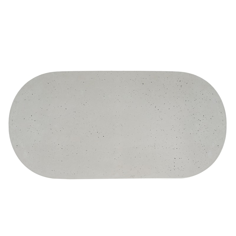Christopher Knight Home - Vireo Terrazzo White Concrete Patio Dining Table with Bench