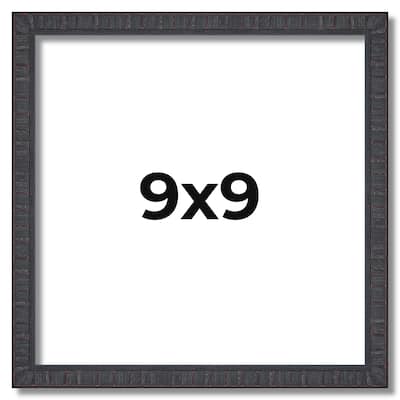 9x9 Frame Brown Solid Wood Picture Frame Includes UV Acrylic