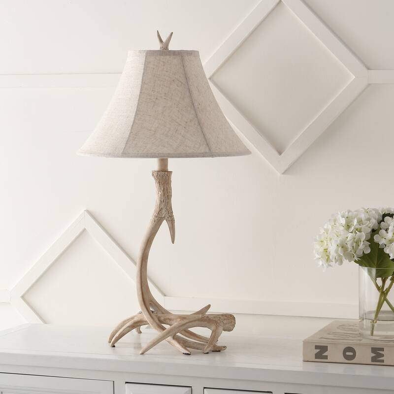 Eldora 27.5" Rustic Resin LED Table Lamp, Brown by JONATHAN Y - 27.5