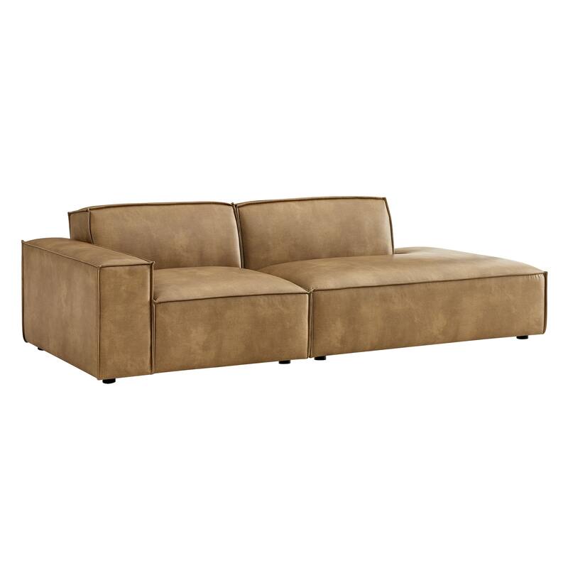 Restore 2-Piece Vegan Leather Modular Loveseat