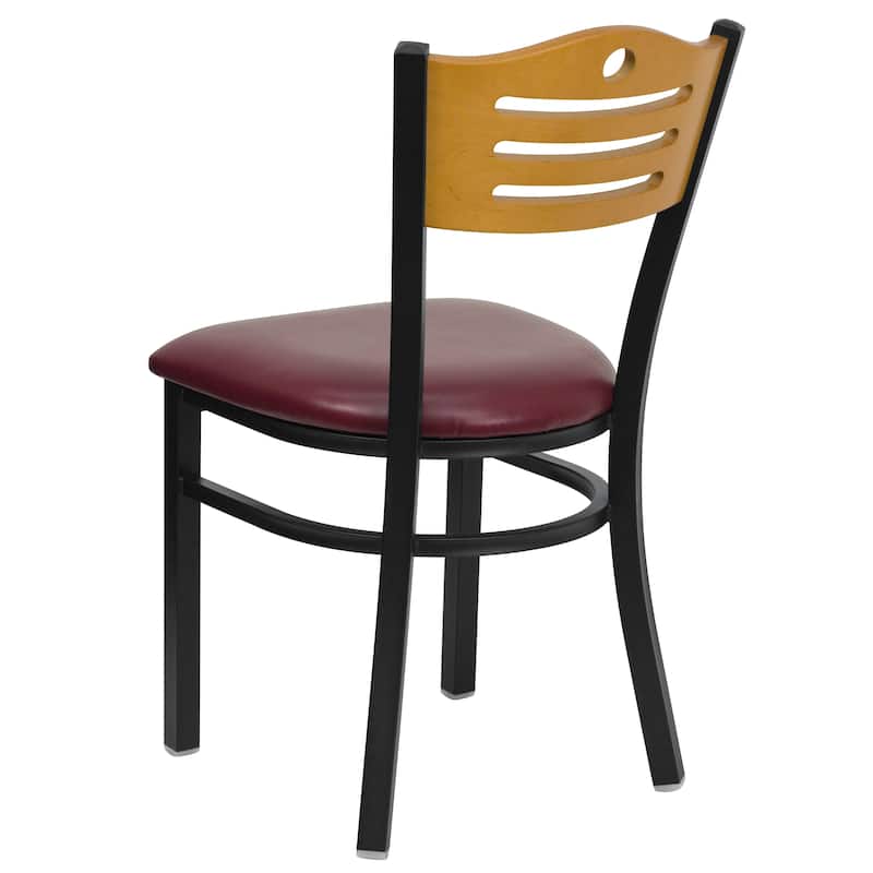Slat Back Metal Restaurant Chair - 16.75"W x 21.5"D x 32.75"H