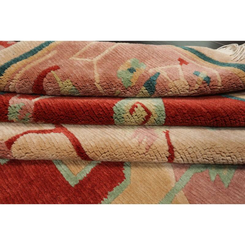 9x12 Hand Knotted Wool Ivory Tibetan Crafts Plush Pile Tufenkiaan Rug - 9' x 12'