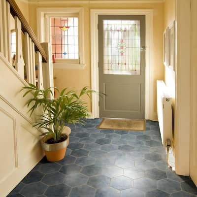 Merola Tile Capri Hex Indigo 7" x 8" Porcelain Floor and Wall Tile