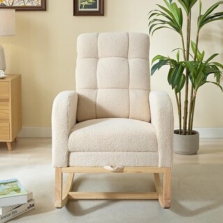 Modern Accent Rocking Chair Rocking Chair with Solid Wood Legs - 24.8 ...