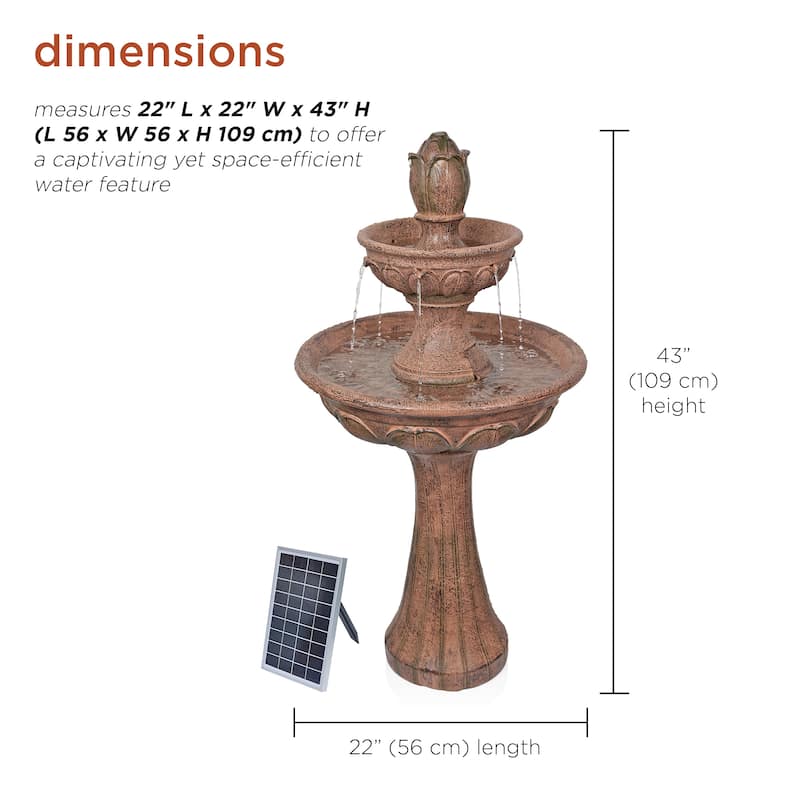 Solar Gray Tiered Tulip Fountain