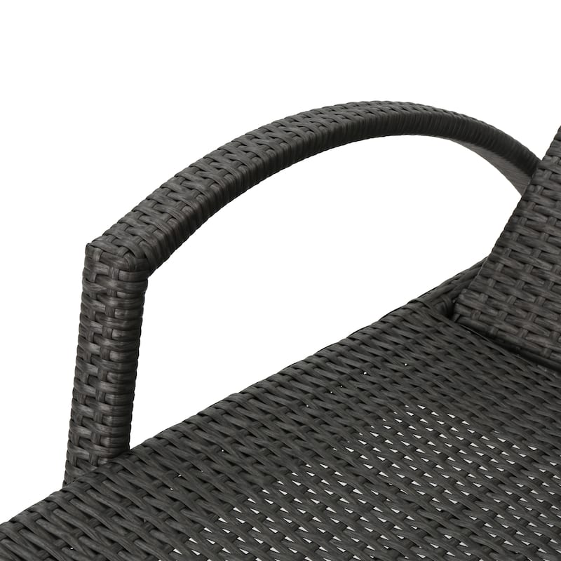 Salem Outdoor Wicker Adjustable Chaise Lounges w/ Arms (Set of 4) by Christopher Knight Home