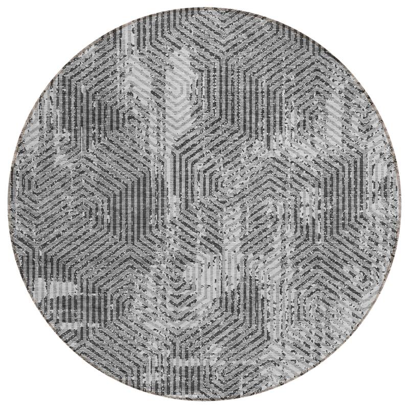 HomeRoots Geometric Transitional Rectangle Outdoor Rug