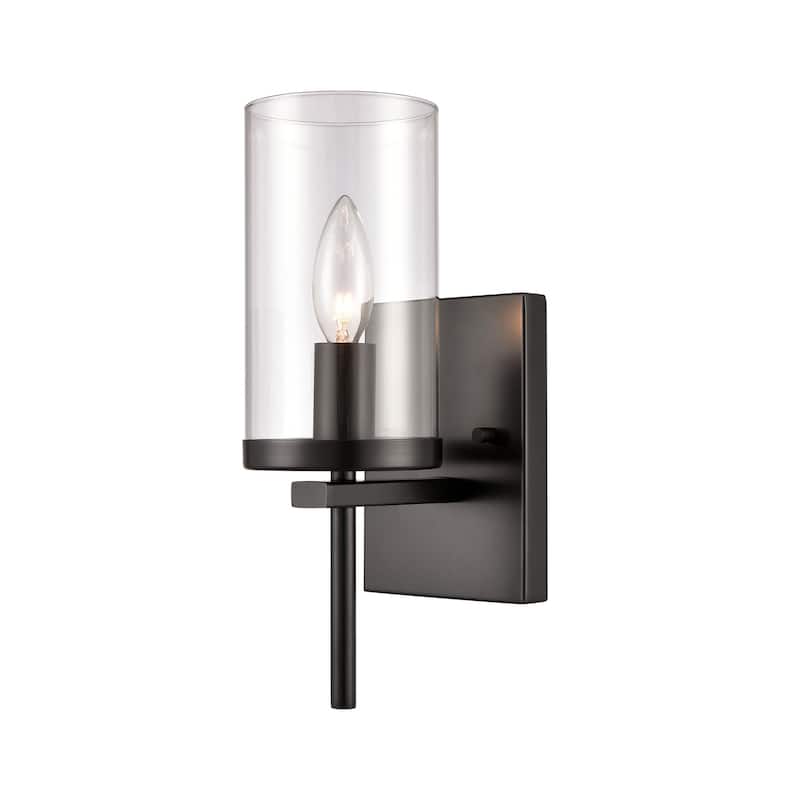 Elk Home Oakland Black With Clear Glass 1 Light Sconce