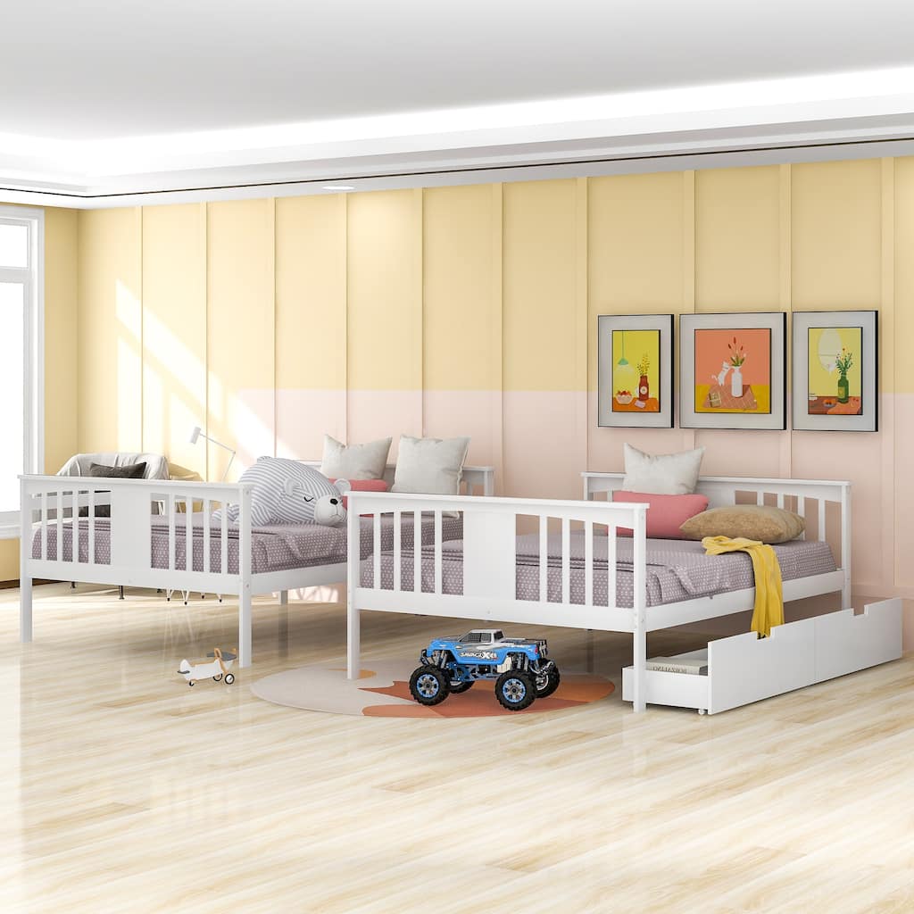 Full over Full Bunk Bed for Bedroom, Guest Room Furniture