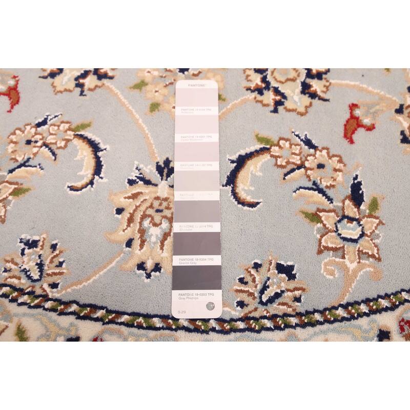 ECARPETGALLERY Hand-knotted Nain Grey Silk, Wool Rug - 5'2 x 5'2