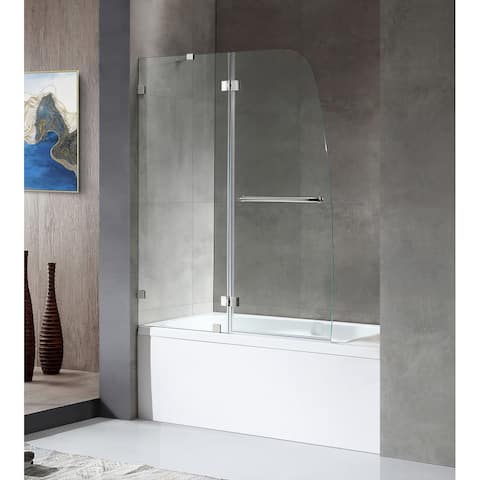 ANZZI Herald 48" x 58" Frameless Hinged Tub Door in Polished Chrome