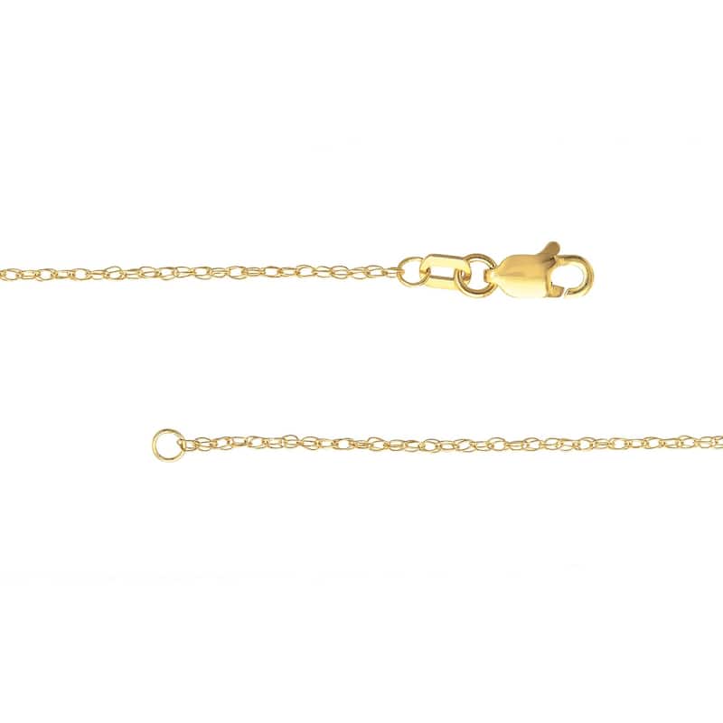 Curata 10k Yellow Gold 1.2mm Light Weight Rope Chain Necklace (Lobster)
