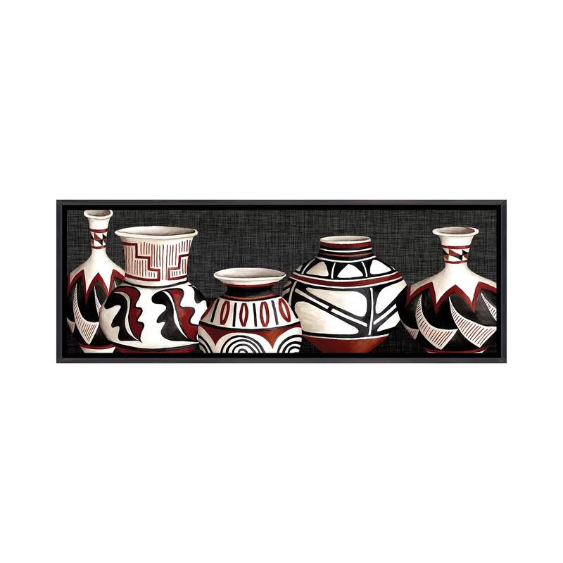 iCanvas "Mexican Pottery" by Studio W Framed - 16x48 - Ebony