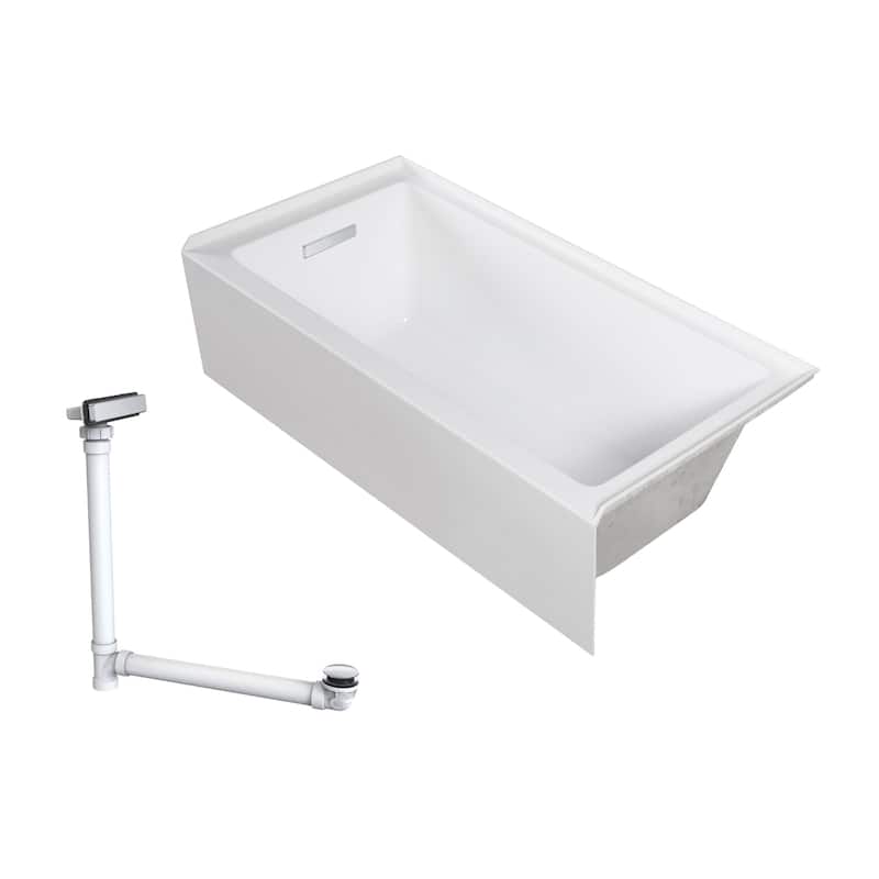 Transolid UATLN603215-L Unity 60" x 32" Three Wall Alcove Acrylic - White / Polished Chrome