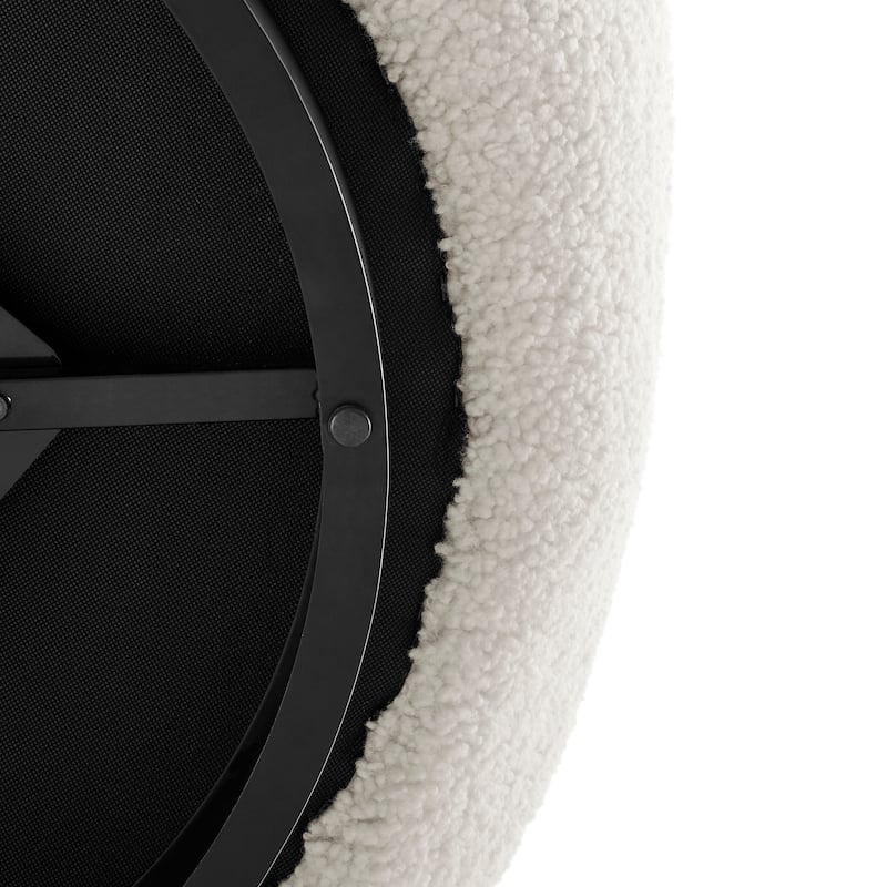 NPD Furniture Zolia Faux Shearling Swivel Accent Chair