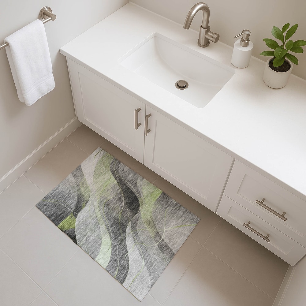 Premium Washable Super Soft Modern Waves Mayfield Rug