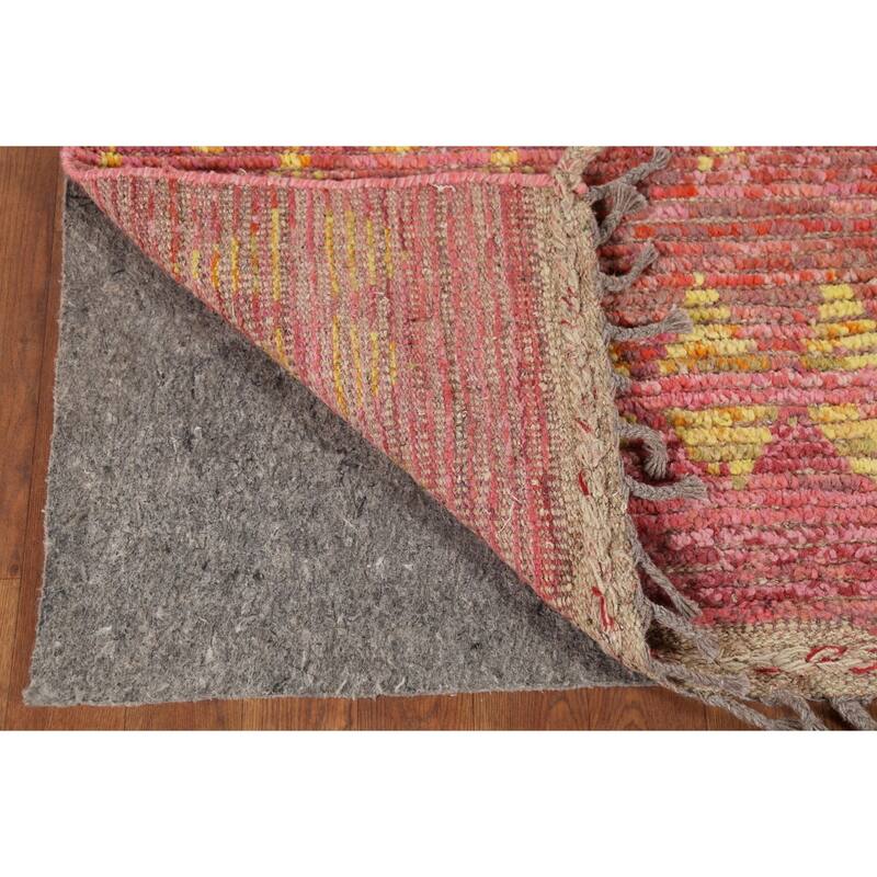 All-Over Moroccan Area Rug Hand-Knotted Wool Carpet - 6'1"x 10'4"