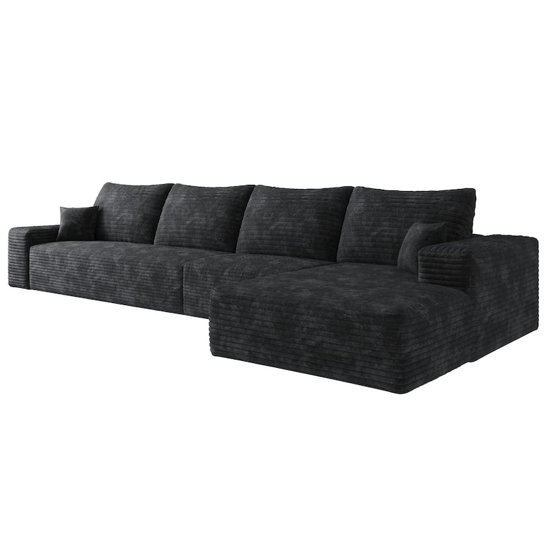 Sofa 135-in Casual Black 4 -seater Right Sectional - 8' x 10'
