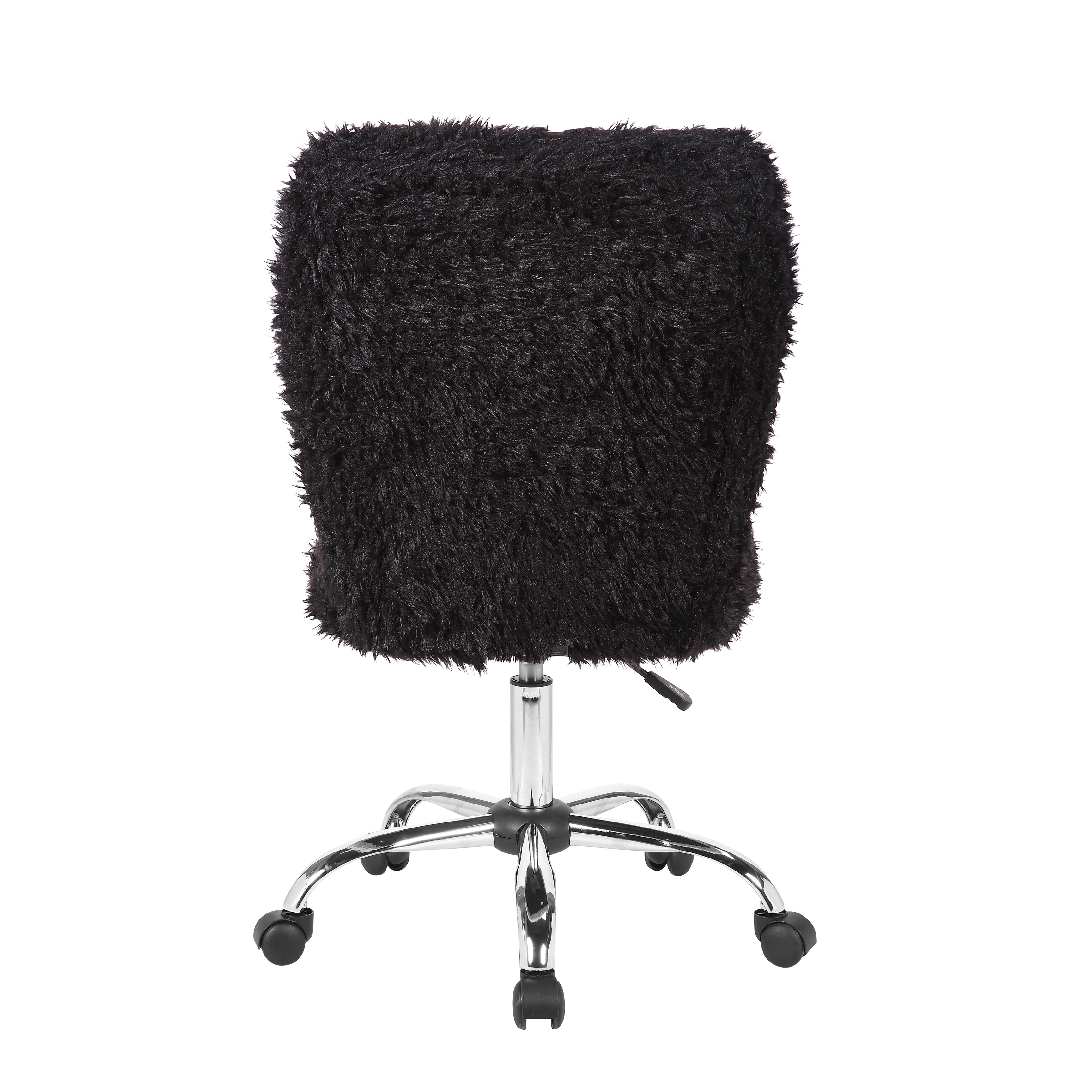 black fuzzy chair