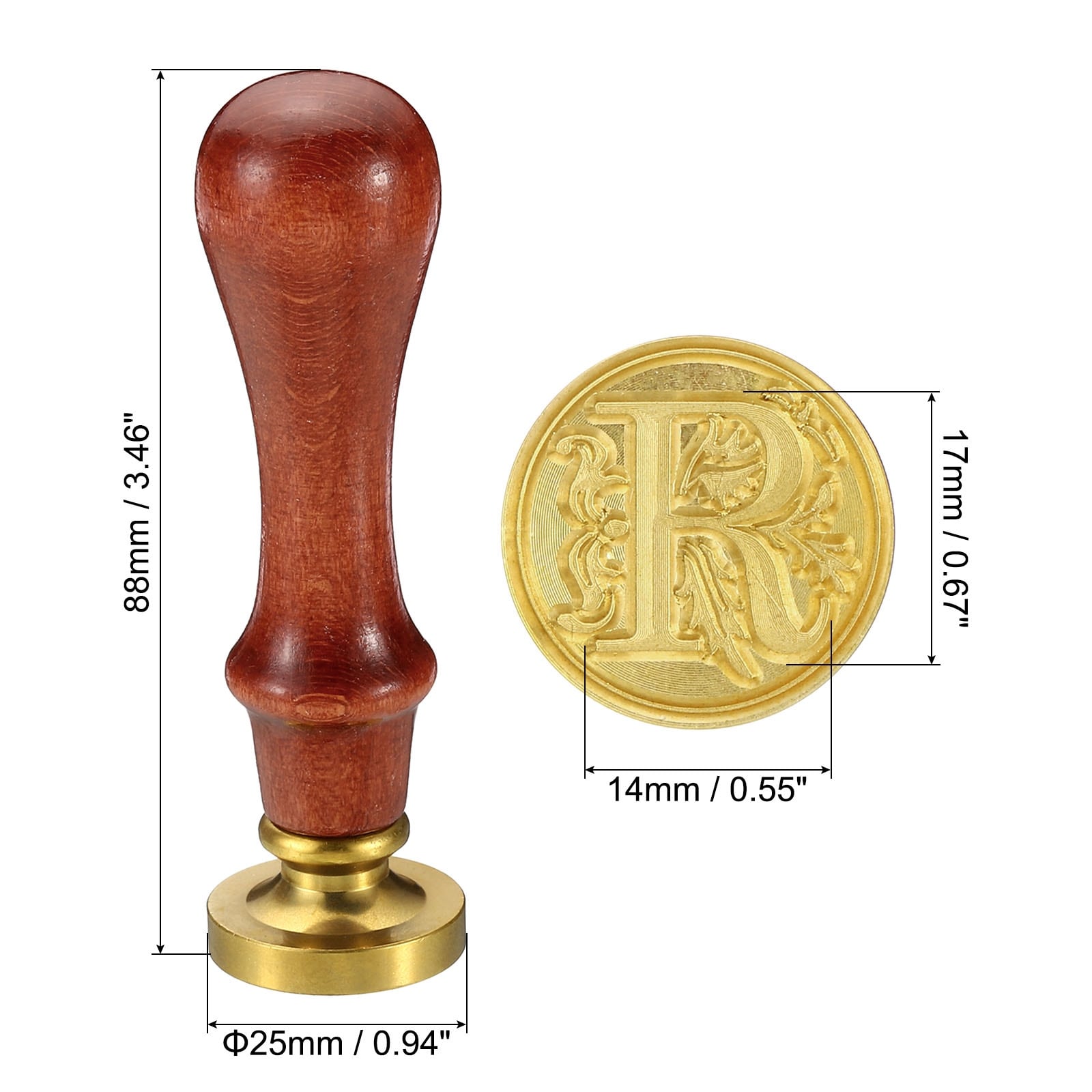 Alphabet a Wax Seal Stamp, Initial Letter Sealing Wax Stamp Retro, Style 2 - Golden, Brown