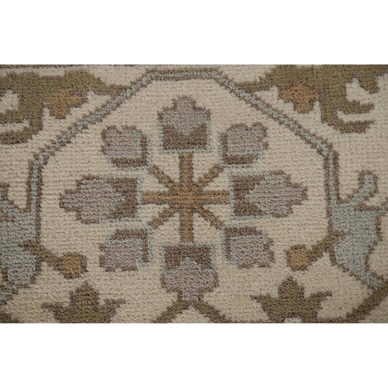 Floral Oushak Oriental Area Rug Hand-Knotted Wool Carpet - 9'0"x 11'11"