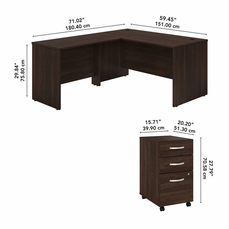 Studio C L-shaped Desk with Drawers by Bush Business Furniture
