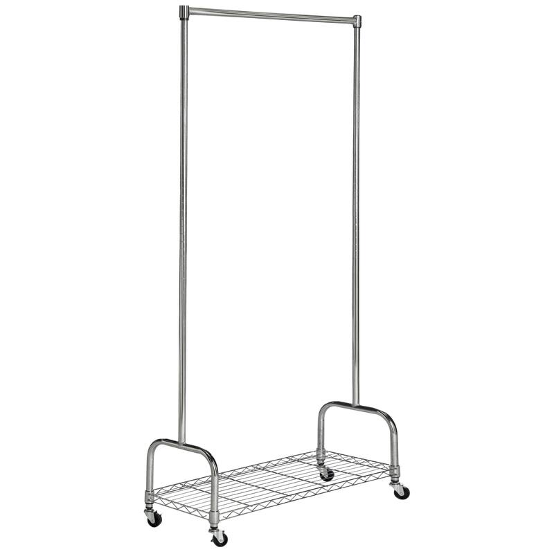 SAFAVIEH Storage Athena Chrome Wire Single Rod Clothes Rack - 35.4" x 13.8" x 63" - 35Wx14Dx63H