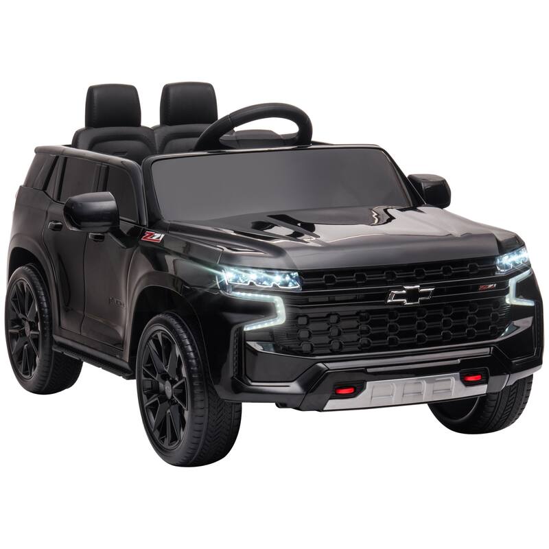 Chevrolet TAHOE 12V Kids Ride-On Car with Remote Control, Music, Lights, Suspension, for Ages 3-6 - Black