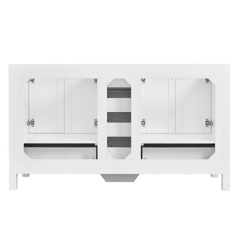 PROOX 60" Bath Cultured Marble Vanity Top Double Rectangle Sink