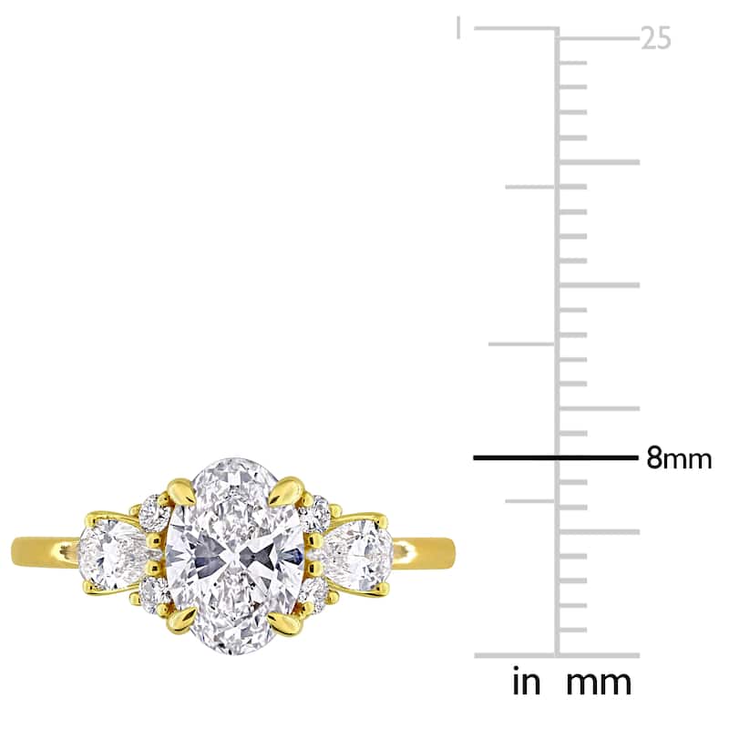 1 3/4ct TW Multi-Shaped Lab-Grown Diamond Ring with Side Stones in 14k Yellow Gold