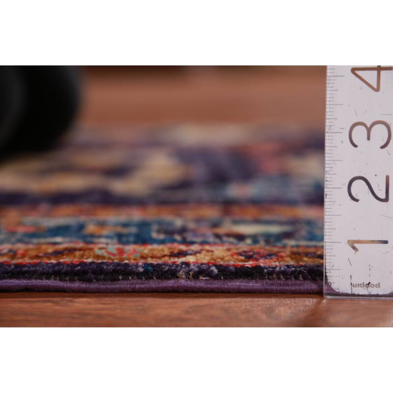 Hand Knotted Oriental 100% Wool Carpet Transitional All-Over Purples Oushak Runner Rug - 9' 11'' X 2' 10''