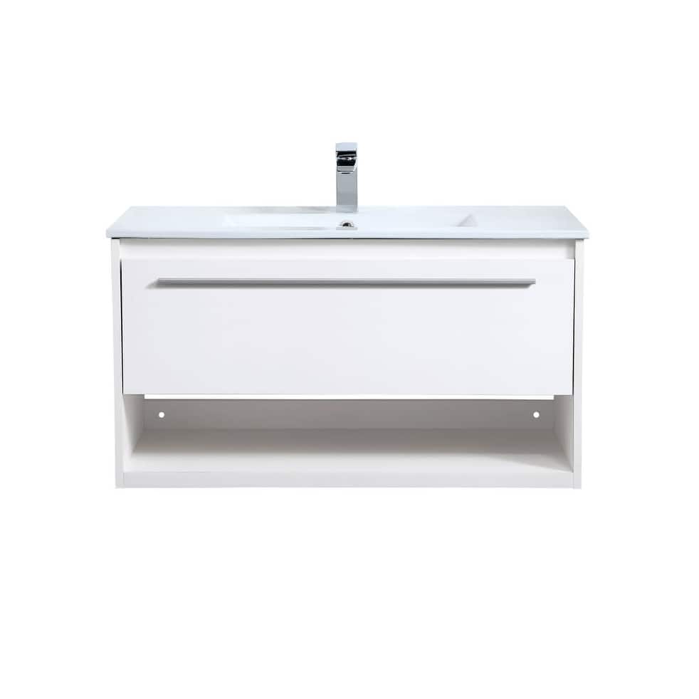 Elegant Lighting VF43036 Kasper 36" Wall Mounted Single Basin Vanity