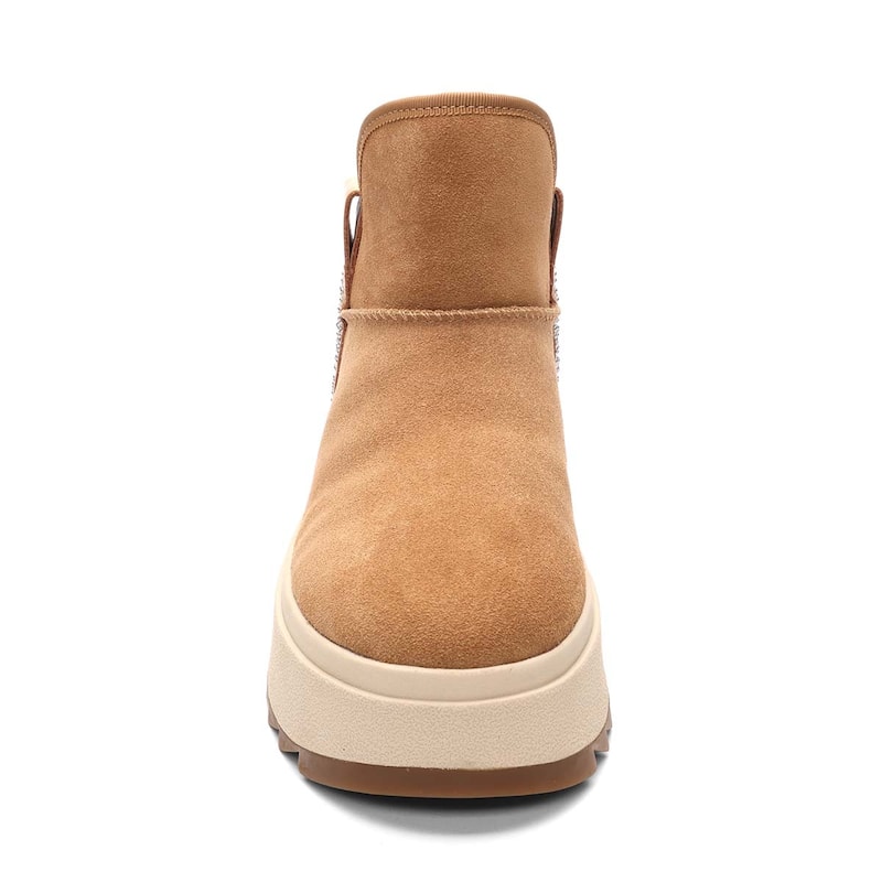 ASH Mask Platform Suede Bootie - Camel - 37