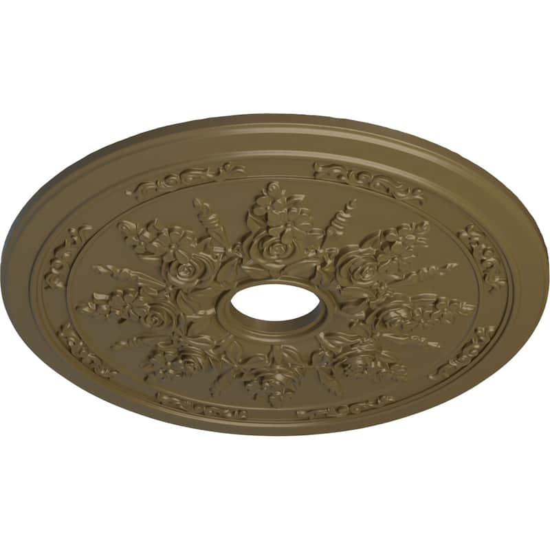 23 5/8"OD x 4"ID x 1 1/2"P Rose and Ribbon Ceiling Medallion
