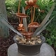 preview thumbnail 4 of 7, Copper Flower Blossoms Outdoor Water Fountain 28" Garden Water Feature