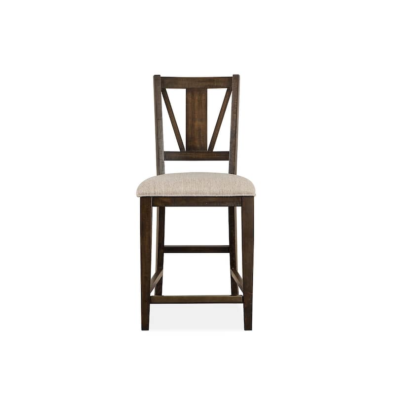 Magnussen Home Westley Falls Graphite Upholstered Counter Chair Two Pack - 18.25''W x 20.75''D x 40''H