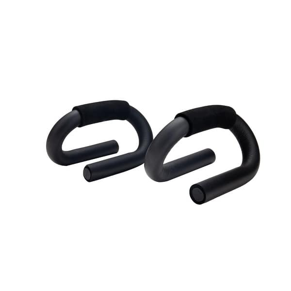 slide 7 of 7, Mind Reader 2 Pack S-Shaped Ergonomic Floor Push-Up Bar Stand Iron - 5.25" x 6.5" x 5" Metal - Black