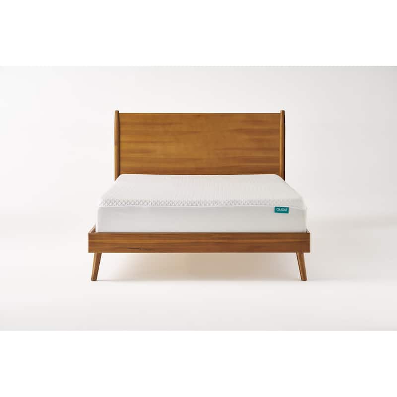 Natural Full Size Modern Style Acacia Wood Platform Bed with Iconic Splayed Legs for Bedroom
