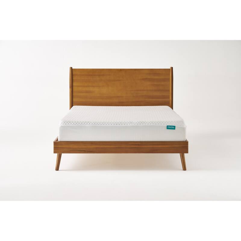 Solid Wood King Platform Bed with Mid-Century Design and Durable Acacia Wood