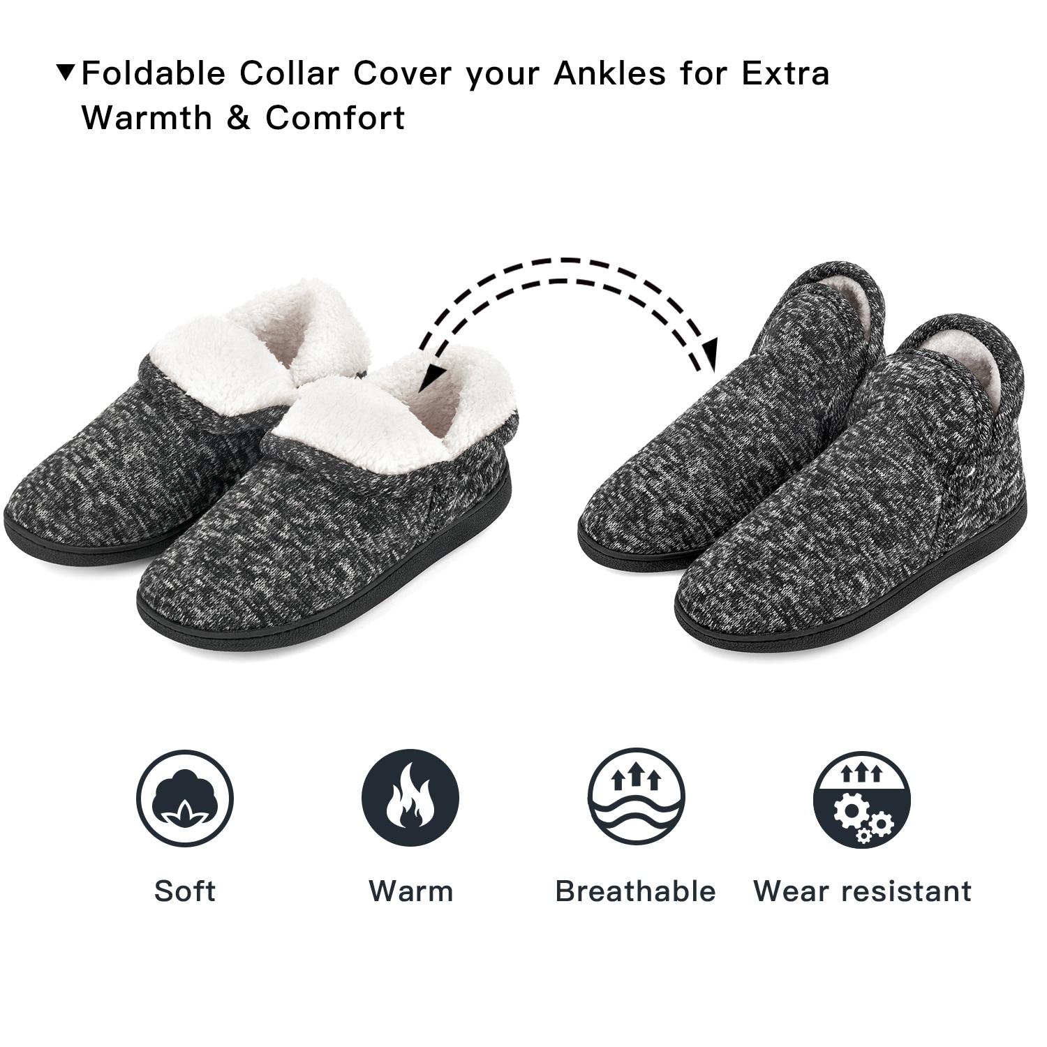 womens ankle boot slippers