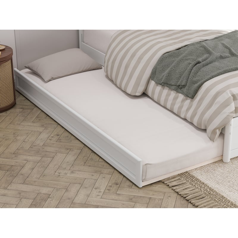Wesley Platform Bed with Panel Footboard and Twin XL Trundle